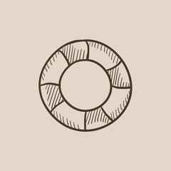Lifebuoy sketch icon.