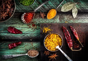 Foto auf Alu-Dibond Spices at the table © pikoso.kz