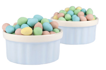 two bowl of colorful easter eggs