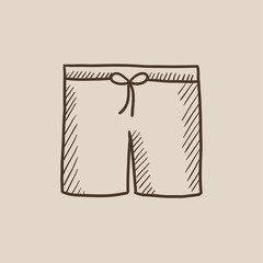 Swimming trunks sketch icon.