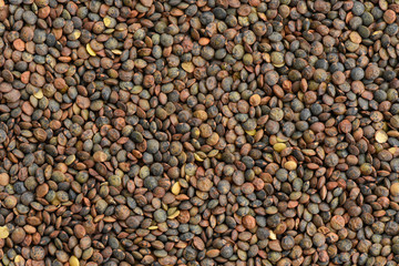 Raw lentils background