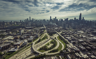 City of Chicago aerial view