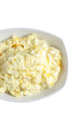 top view scramble egg plate