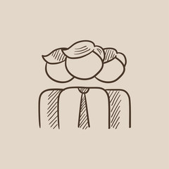 Group of businessmen sketch icon.