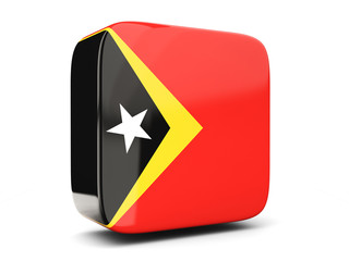 Square icon with flag of east timor square. 3D illustration