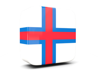 Fototapeta premium Square icon with flag of faroe islands square. 3D illustration