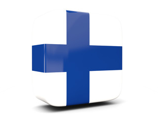 Obraz premium Square icon with flag of finland square. 3D illustration