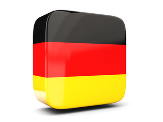 Square icon with flag of germany square. 3D illustration