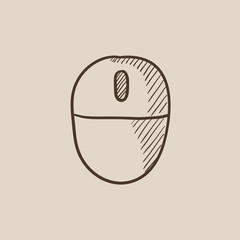 Computer mouse sketch icon.