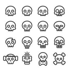  skull icon set.line vector.