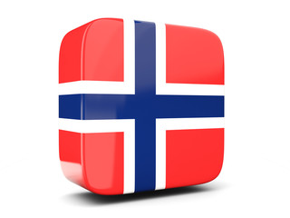 Obraz premium Square icon with flag of norway square. 3D illustration