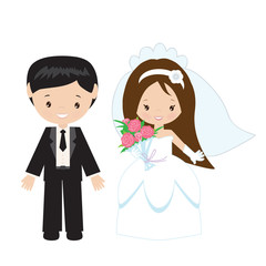 Bride and groom vector illustration