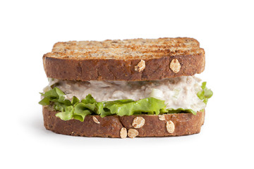 egg salad sandwich close up