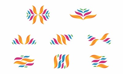 Set line logo business of colorful 