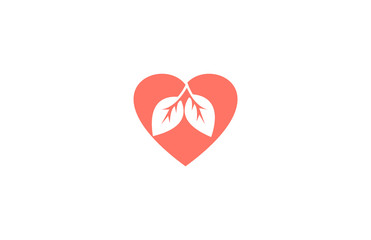 leaf heart vector logo