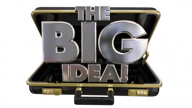 The Big Idea Concept Proposal 3d Words Briefcase Opening