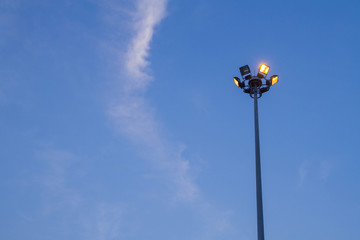 Outdoor sport light in twilight time
