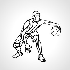 Basketball player abstract silhouette