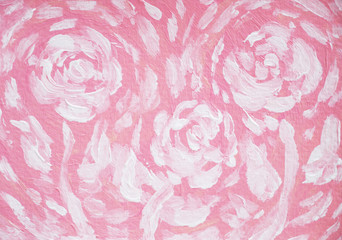 abstract art white and pink rose flower floral pattern design