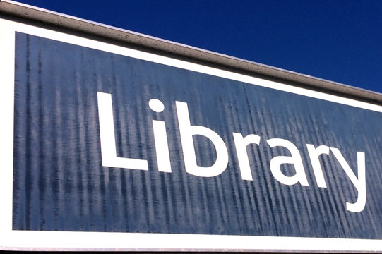 Library road sign