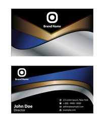 Naklejka premium Blue and black Business card 