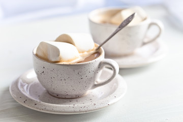 marshmallows and a cup of latte