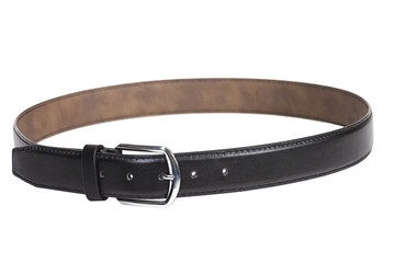 men's leather belt isolated on white background