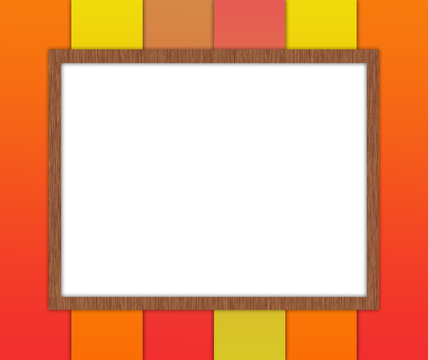 Colorful abctract wooden boards  frame border design template. Raster graphic image.