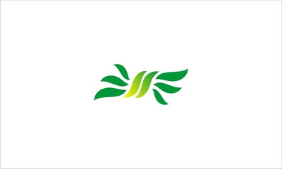 abstract green leaf logo