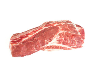raw pork neck isolated on white