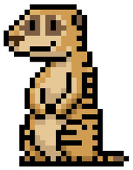 Obraz premium Vector illustration of meerkat cartoon - Pixel design