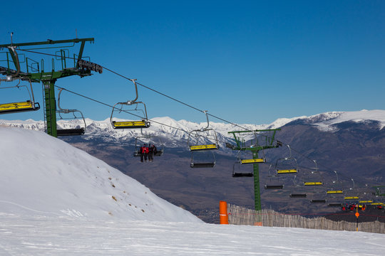 Chair Ski Lifts In La Molina, Spain