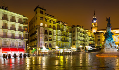 Virgen Blanca Square (Andre Maria Zuriaren plaza) in evening.  V