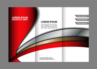 Vector empty tri-fold brochure print template design, trifold bright booklet or flyer
