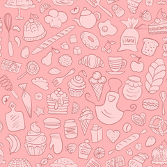 Hand drawn Bakery Seamless Pattern