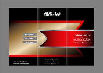 Fototapeta premium Tri-fold Brochure Beauty Salon and Catalog Vector Design Template 