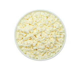 Cottage cheese isolated on white background