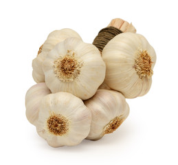 Fresh garlic isolated on white background