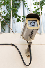 The Old CCTV Security Camera operating long time