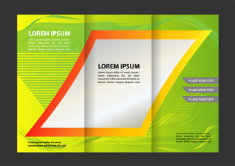 brochure design template vector trifold geometric abstract
