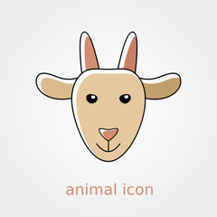 Obraz na płótnie Canvas Goat icon. Farm animal vector illustration