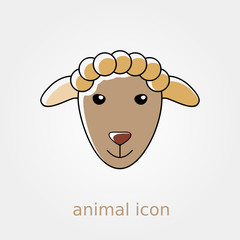 Sheep icon. Farm animal vector illustration