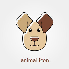 Dog icon. Farm animal vector illustration