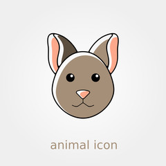 Cat icon. Farm animal vector illustration