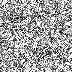 background black and white pattern abstract floral pattern with floral ornament coloring peacock feather vector illustration