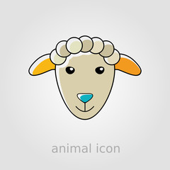 Sheep icon. Farm animal vector illustration