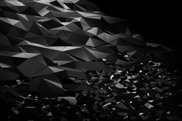Black Abstract Background. 3d Render