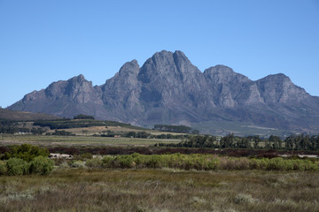 Fototapeta premium Simonsberg Mountain close to Stellenbosch in the Western Cape South Africa