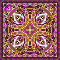 authentic silk neck scarf or kerchief square pattern design in u