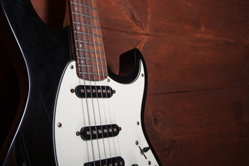 Fototapeta na wymiar Black electric guitar